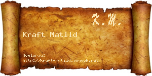 Kraft Matild névjegykártya